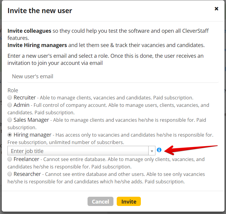 Organizer   CleverStaff Google Chrome 2018 03 05 15.42.19 - Новая версия: скрытие вакансии из публичного списка и приглашение Hiring manager`a сразу в вакансию