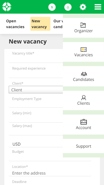 Old mobile CleverStaff