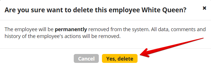 підтвердження видалення співробітника 1