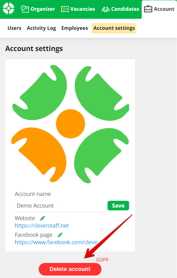 видалення облікового запису