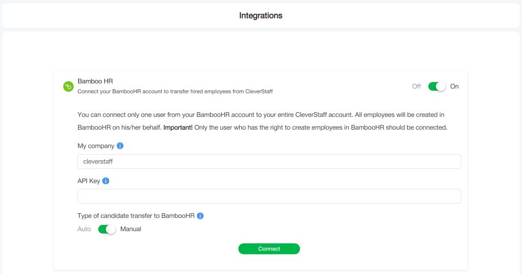 Integration with BambooHR easy candidate transfer is now available